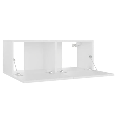 3 pcs conjunto de móveis de TV contraplacado branco