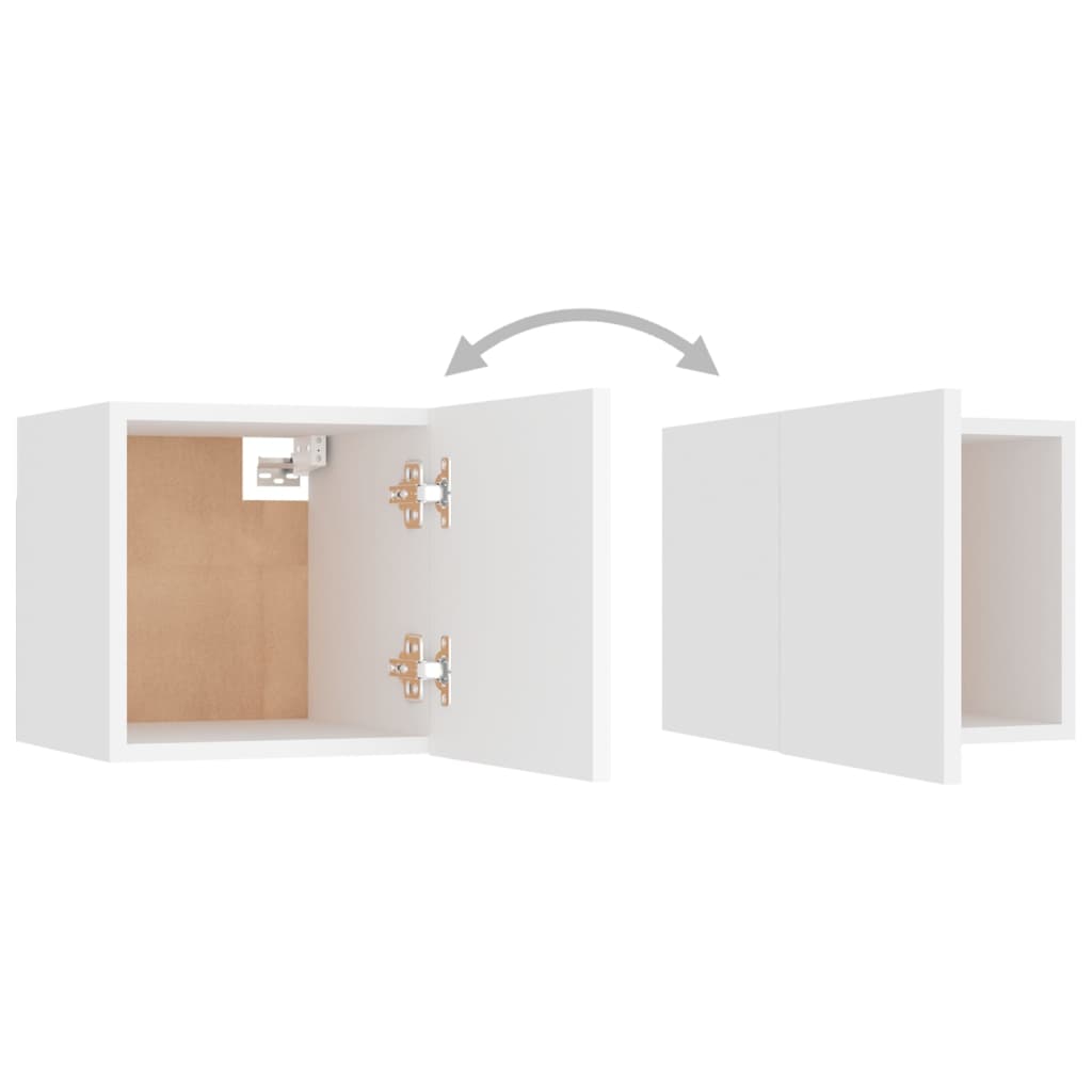 Conjunto de 6 Móveis de Parede de TV Funchal S - Branco - Design Moderno