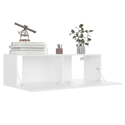 Conjunto de 6 Móveis de Parede de TV Funchal L - Branco - Design Moderno