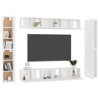 Móvel de TV de Parede Astrid de 10 Módulos - Branco - Design Moderno