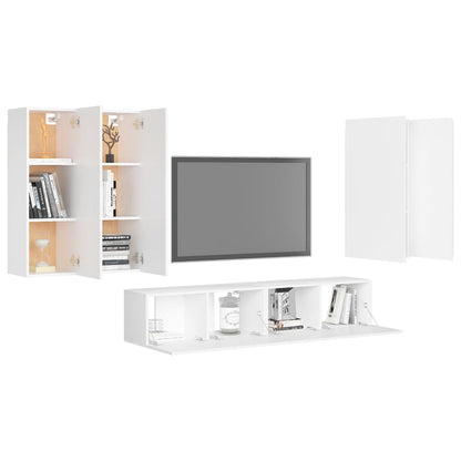 Conjunto de Móvel de TV Bling com 6 Peças - Branco - Design Moderno