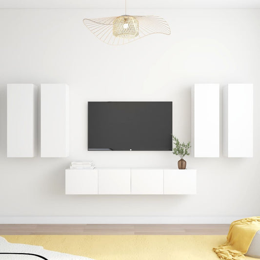 Conjunto de Móvel de TV Bling com 6 Peças - Branco - Design Moderno