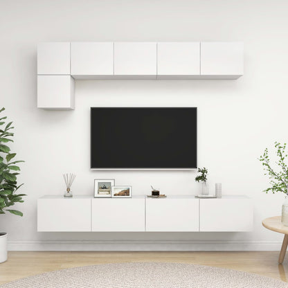 Conjunto de 5 Móveis de Parede de TV Beja L - Branco - Design Moderno