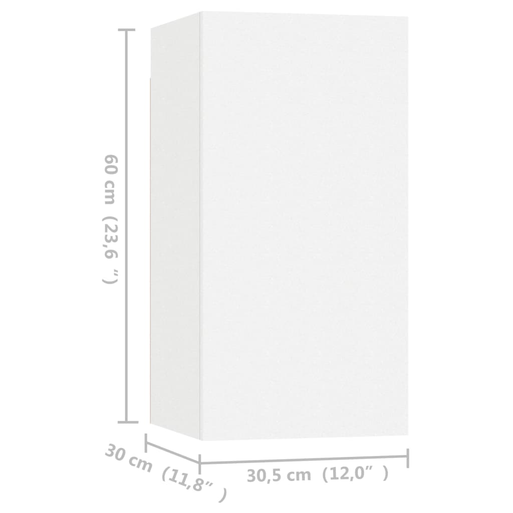 Móveis de TV 4 pcs 30,5x30x60 cm contraplacado branco