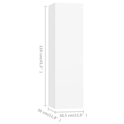 Móveis de TV 4 pcs 30,5x30x110 cm contraplacado branco