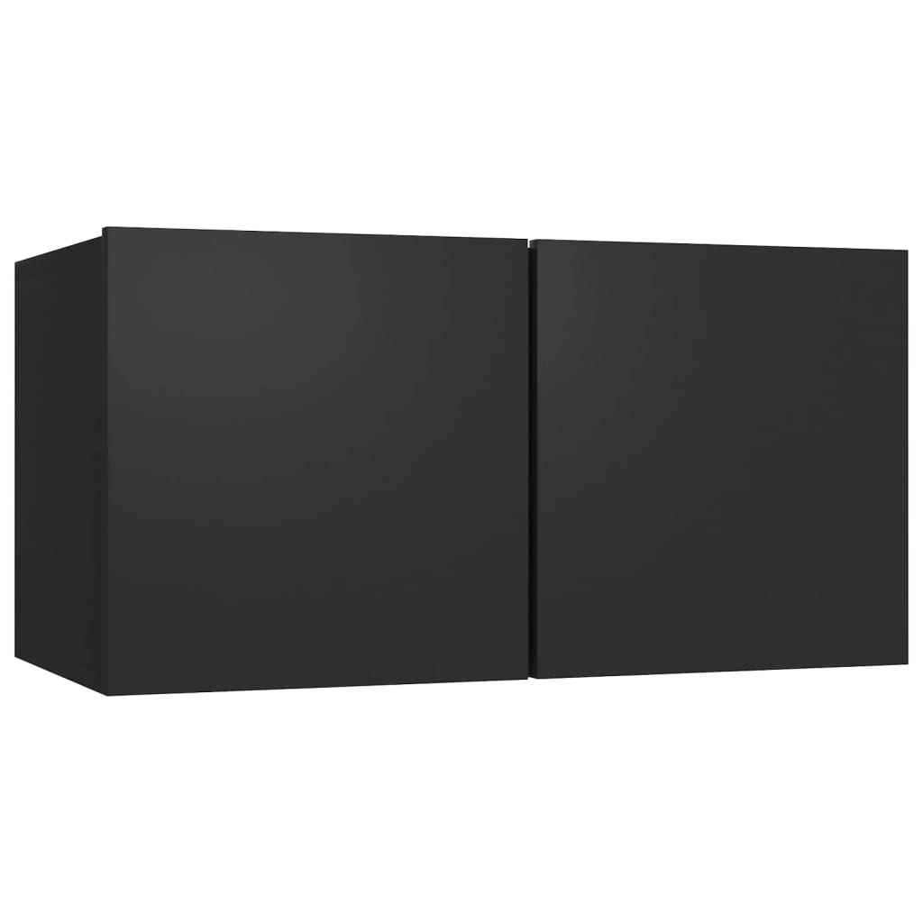 Móveis de TV 4 pcs 60x30x30 cm contraplacado preto