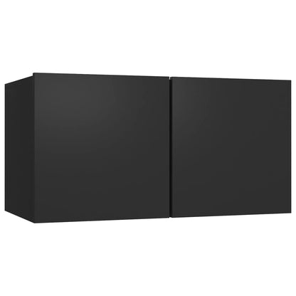 Móveis de TV 4 pcs 60x30x30 cm contraplacado preto