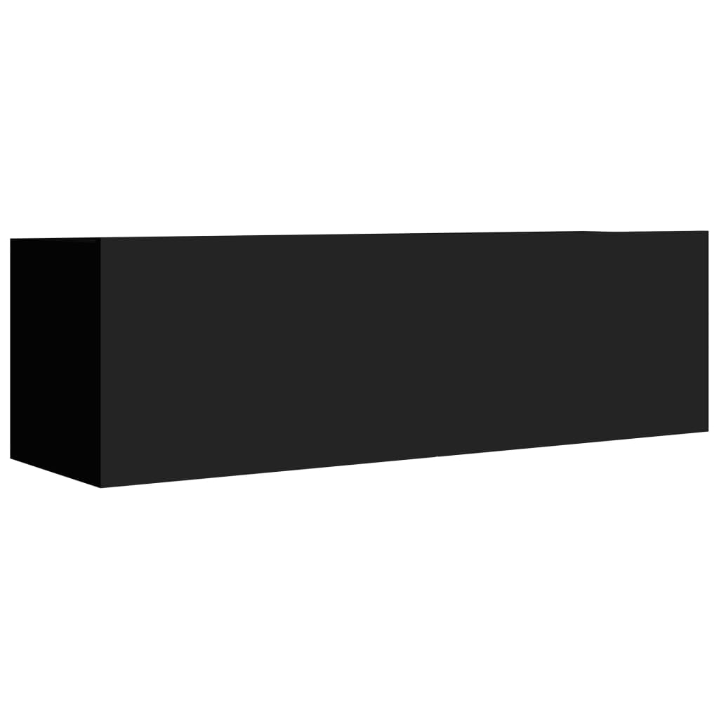 Móveis de TV 4 pcs 100x30x30 cm contraplacado preto