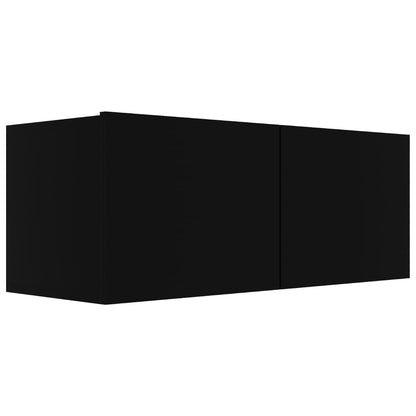 Conjunto de 5 Móveis de Parede de TV Faial M - Preto - Design Moderno