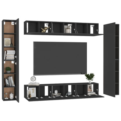 Móvel de TV de Parede Astrid de 10 Módulos - Preto - Design Moderno