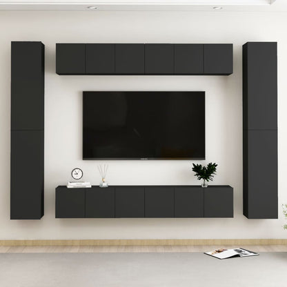 Móvel de TV de Parede Astrid de 10 Módulos - Preto - Design Moderno