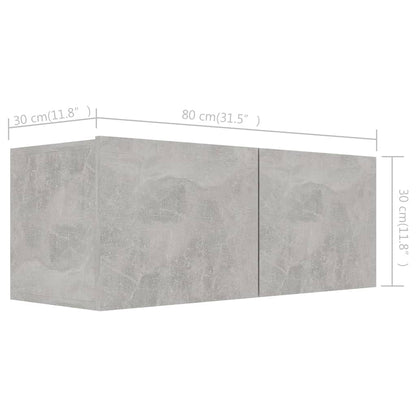 Móveis de TV 4 pcs 80x30x30 cm contraplacado cinzento cimento