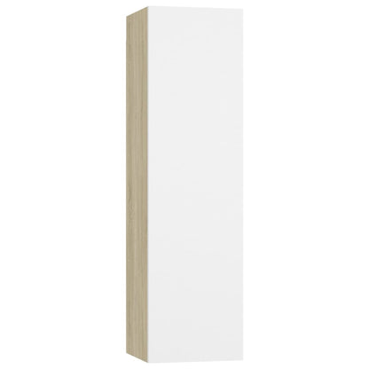 Móveis de TV 4pcs 30,5x30x110cm contrap. branco/carvalho sonoma