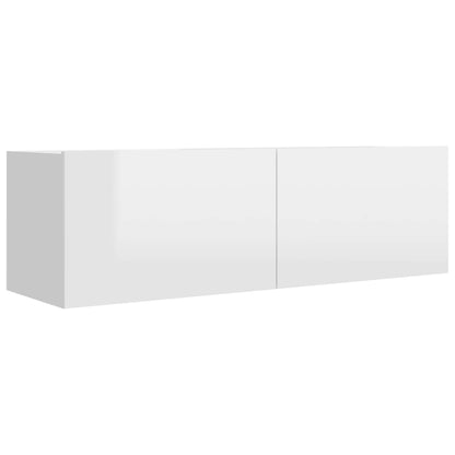 Móveis de TV 4 pcs 100x30x30 cm contraplacado branco brilhante