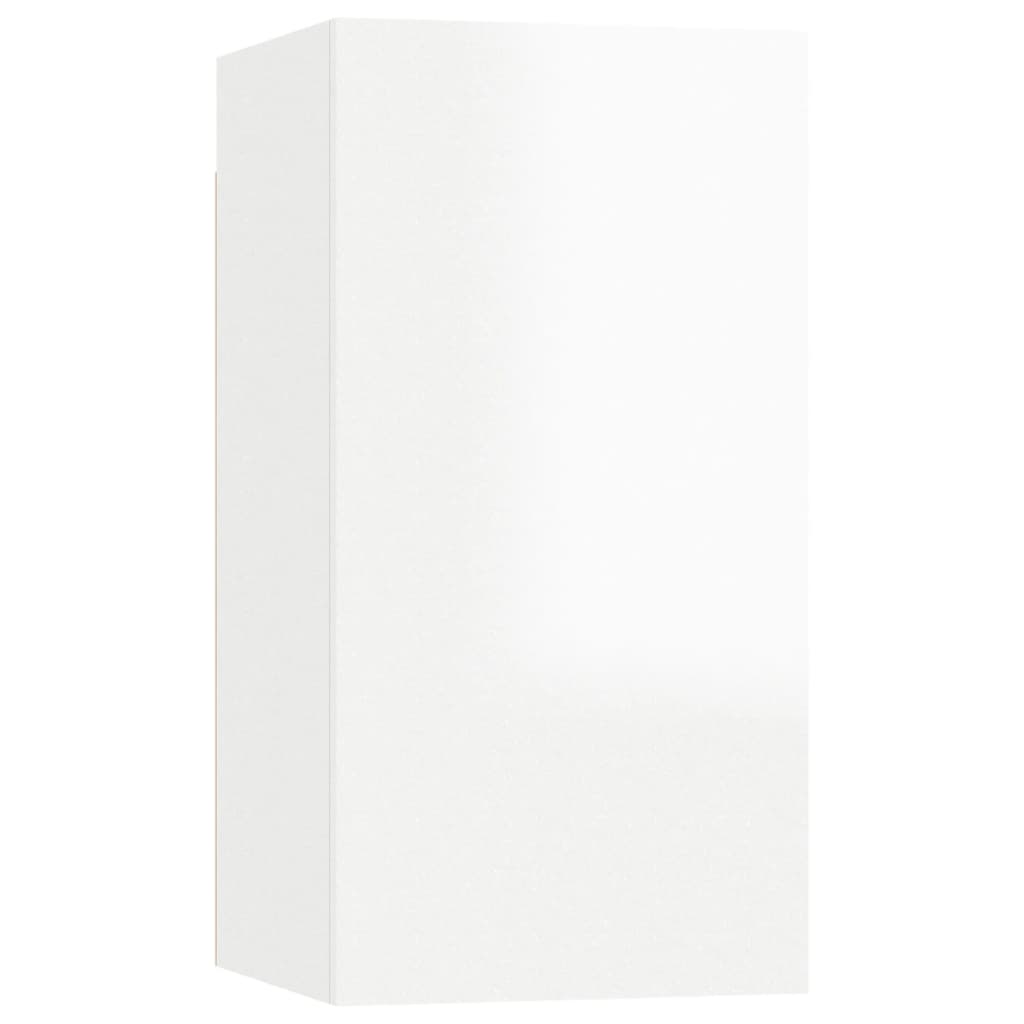 Móveis de TV 7 pcs 30,5x30x60 cm contraplacado branco brilhante