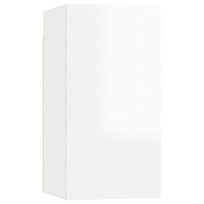 Móveis de TV 7 pcs 30,5x30x60 cm contraplacado branco brilhante