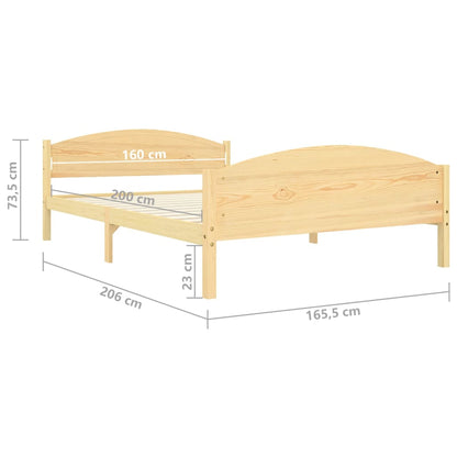 Estrutura de cama 160x200 cm madeira pinho maciço