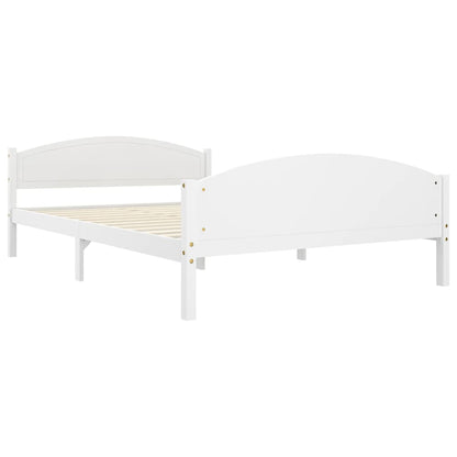 Estrutura de cama 140x200 cm pinho maciço branco