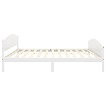 Estrutura de cama 140x200 cm pinho maciço branco