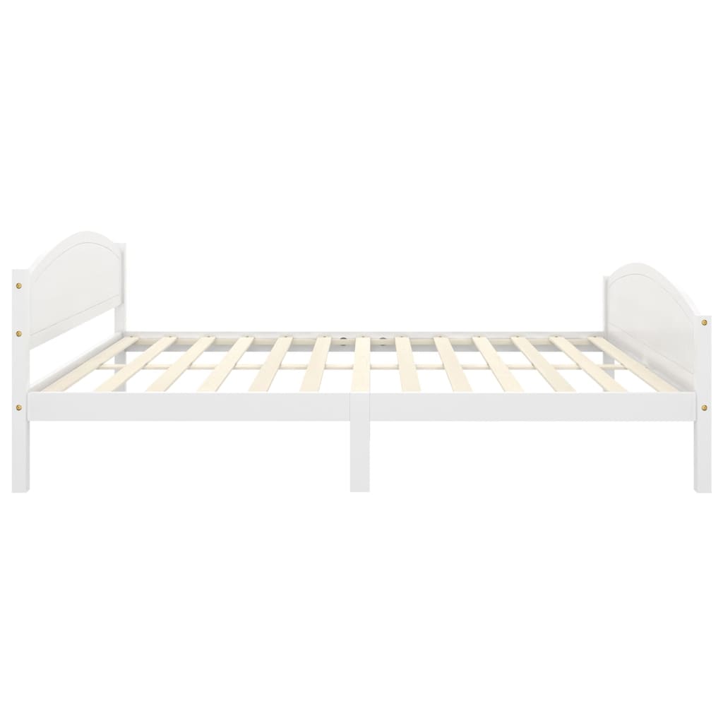 Estrutura de cama 160x200 cm pinho maciço branco