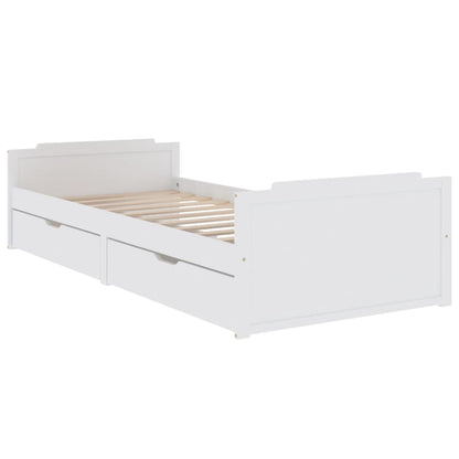 Estrutura de cama com gavetas 90x200 cm pinho maciço branco