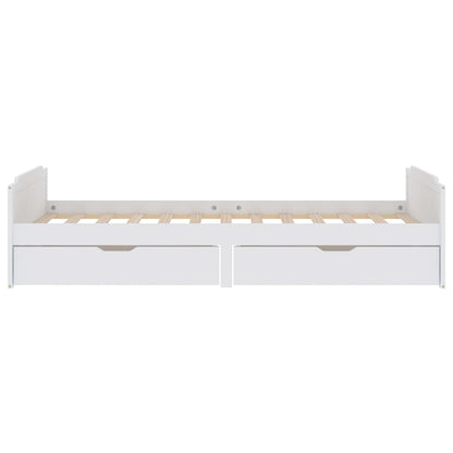 Estrutura de cama com gavetas 90x200 cm pinho maciço branco