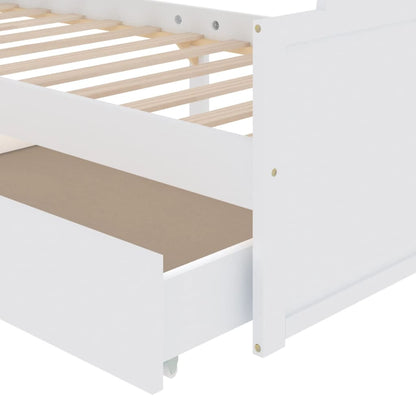 Estrutura de cama com gavetas 90x200 cm pinho maciço branco