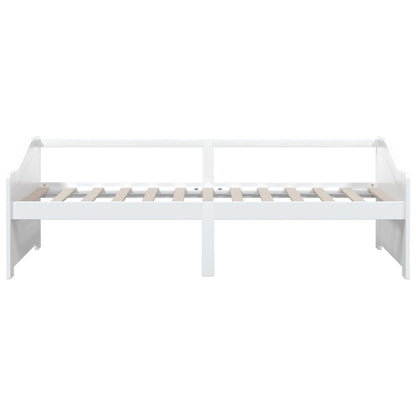 Sofá-cama de 3 lugares 90x200 cm madeira de pinho maciça branco