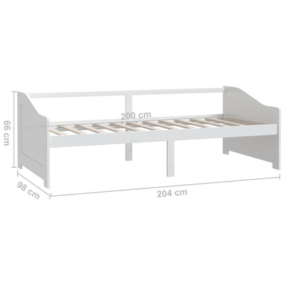 Sofá-cama de 3 lugares 90x200 cm madeira de pinho maciça branco