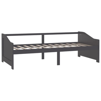 Sofá-cama de 3 lugares 90x200 cm pinho maciço cinzento-escuro