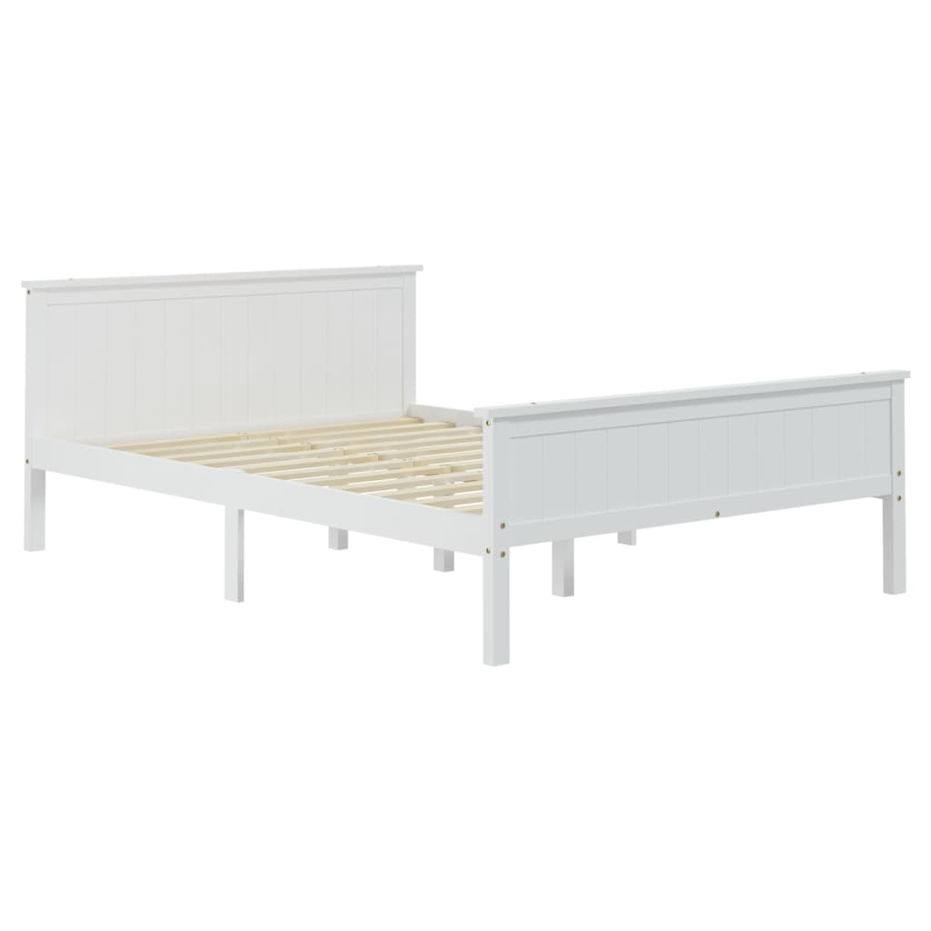 Estrutura de cama 160x200 cm pinho maciço branco