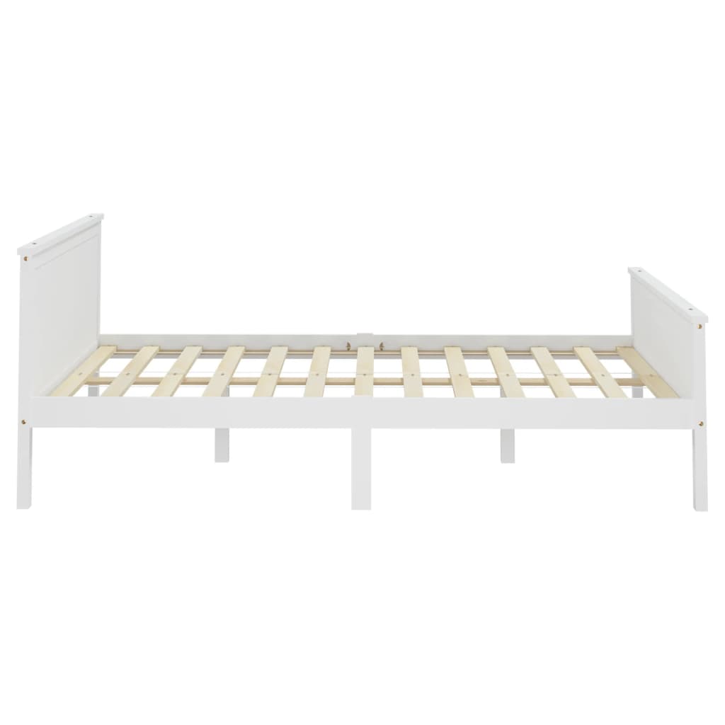 Estrutura de cama 160x200 cm pinho maciço branco