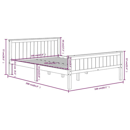 Estrutura de cama 160x200 cm pinho maciço branco