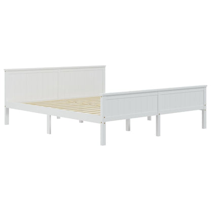 Estrutura de cama 180x200 cm pinho maciço branco