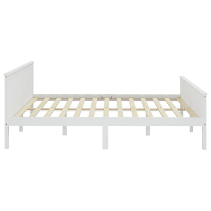 Estrutura de cama 200x200 cm pinho maciço branco