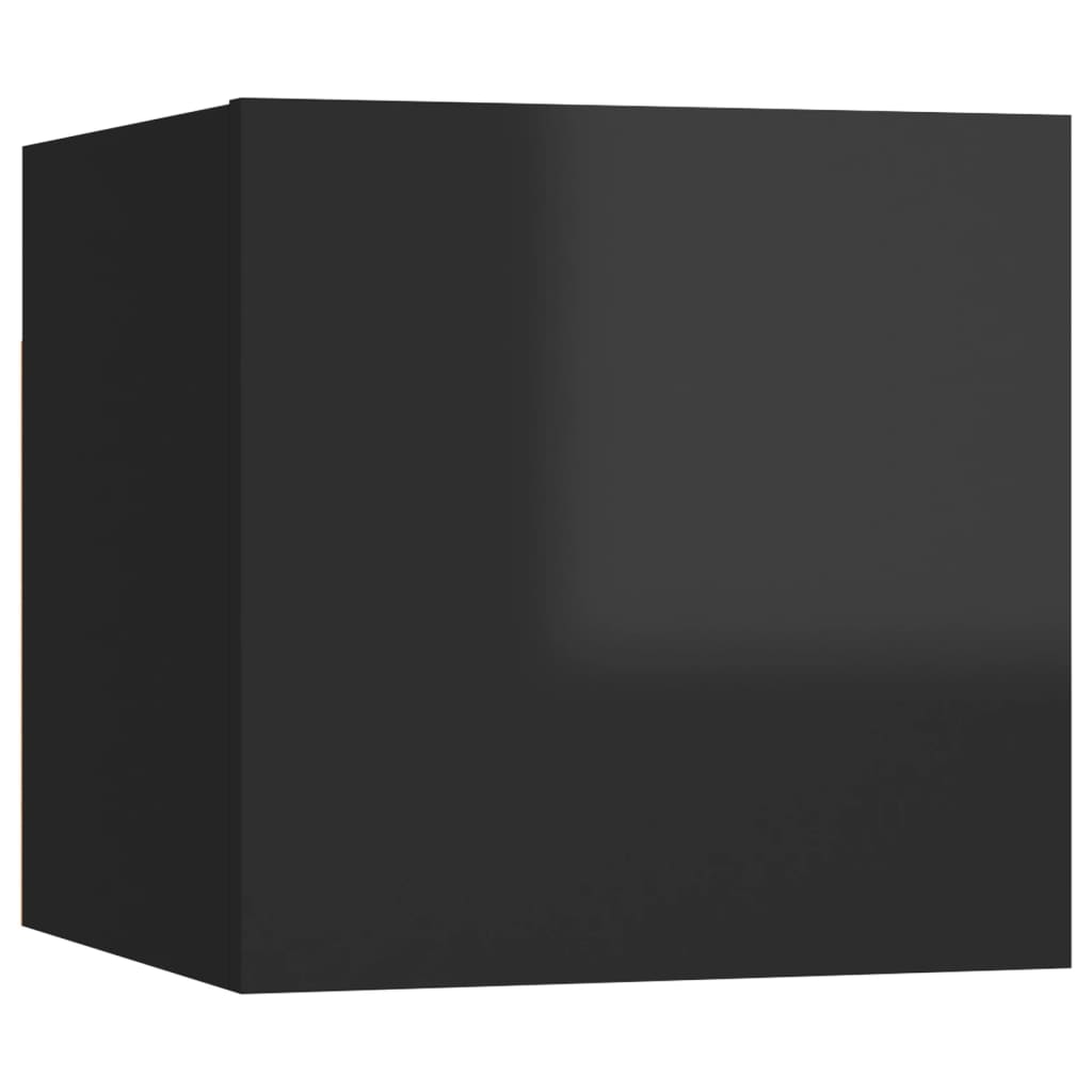 Mesas de cabeceira 2pcs 30,5x30x30cm contrapl. preto brilhante