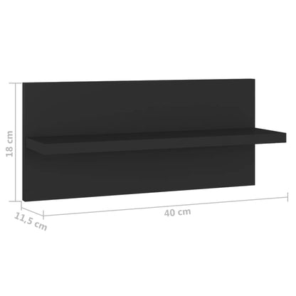 Estantes de parede 4 pcs 40x11,5x18 cm contraplacado preto