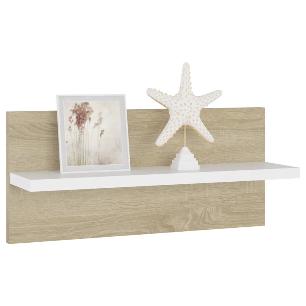 Estantes de parede 4 pcs 40x11,5x18 cm branco/carvalho sonoma