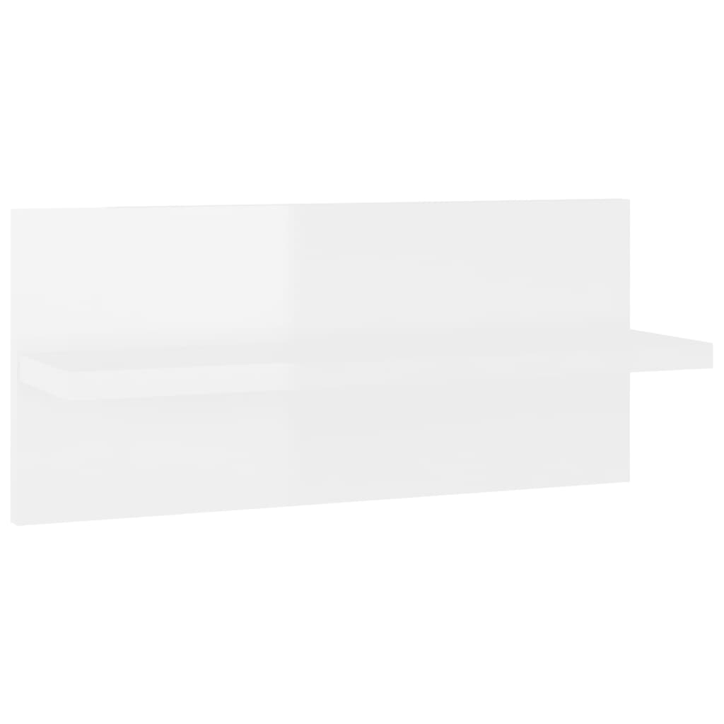 Estantes de parede 2 pcs 40x11,5x18 cm branco brilhante