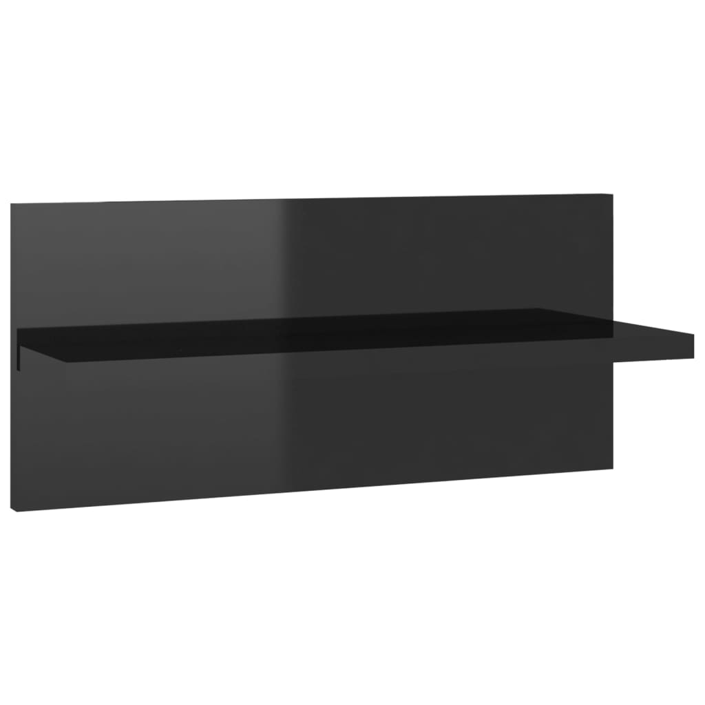 Estantes de parede 2 pcs 40x11,5x18 cm preto brilhante