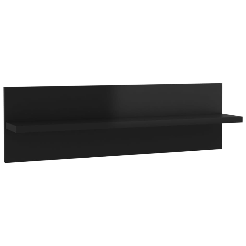 Estantes de parede 4 pcs 60x11,5x18cm contrapl. preto brilhante