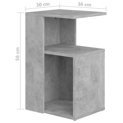 Mesa de apoio 36x30x56 cm contraplacado cinzento cimento