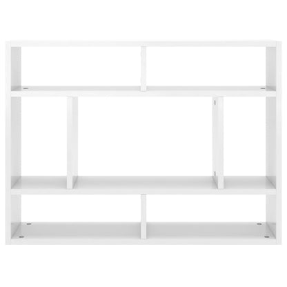 Estante de parede 75x16x55 cm contraplacado branco brilhante