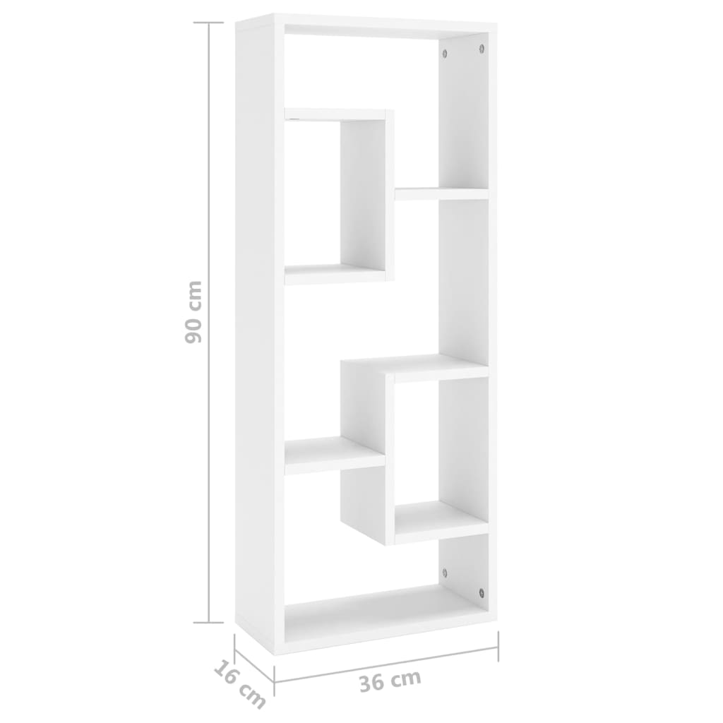 Estante de parede 36x16x90 cm contraplacado branco