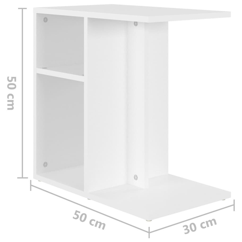 Mesa de apoio 50x30x50 cm contraplacado branco