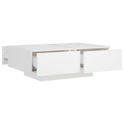 Mesa de Centro Davi com 4 Gavetas - Branco Mate - Design Moderno