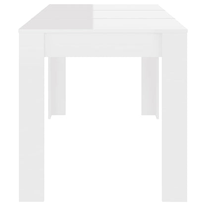 Mesa de Jantar Lunes de 140cm - Branco Brilhante - Design Moderno