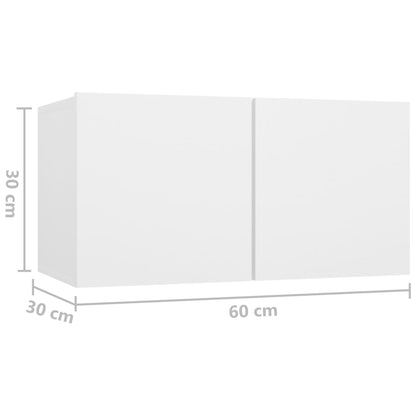 Móveis de TV para parede 2 pcs 60x30x30 cm branco