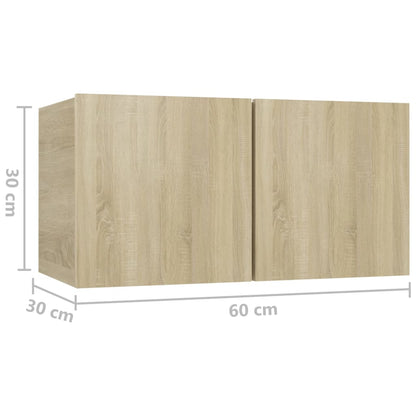 Móveis de TV para parede 2 pcs 60x30x30 cm carvalho sonoma