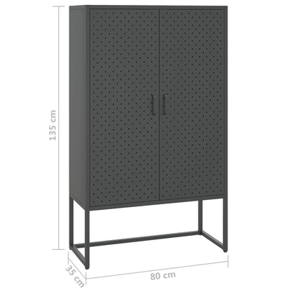 Aparador alto 80x35x135 cm aço antracite